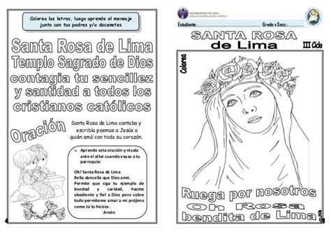 Dibujos Para Colorear De Santa Rosa De Lima Para Ninos