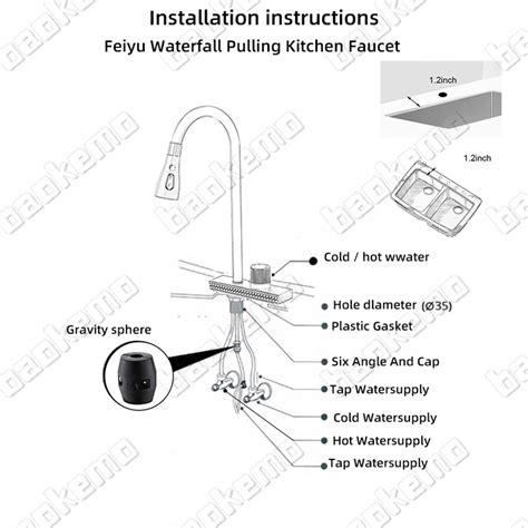 Baokemo Kitchen Pull Down Faucet Stainless Steel With Waterfall Outlet Hot And Cold Mixer