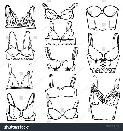 Set Lingerie Elementsvector Fashion Different Types Stock Vector Royalty Free 564917173