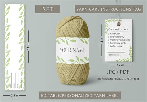 Yarn Skein Label Template