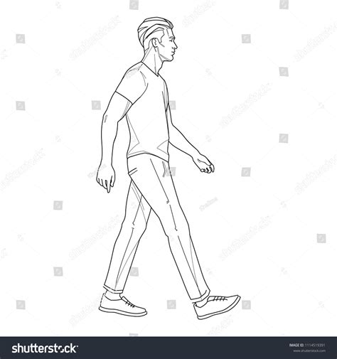 thousand man walking drawing royalty  images stock