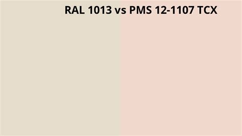 RAL 1013 vs PMS 12-1107 TCX | RAL Colour chart UK