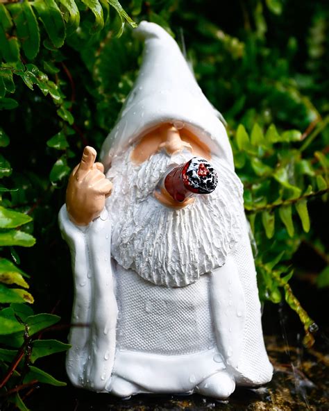 Lyxaof Funny Gnomes Decorations For Yard Smoking Wizard Gnome Naughty Dwarf