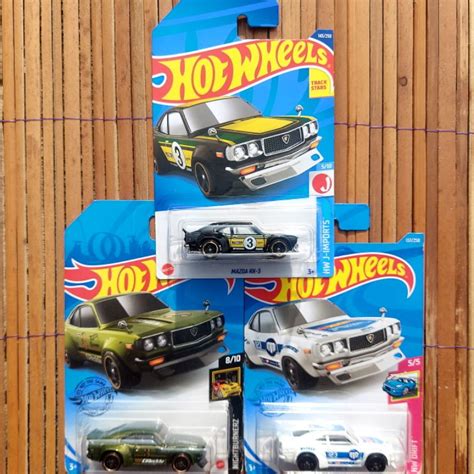 Putih Hijau Hitam Hotwheels Mazda Rx Green White Black