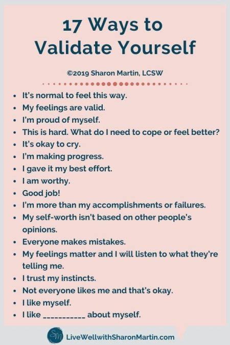 17 Ways To Validate Yourself Live Well With Sharon Martin