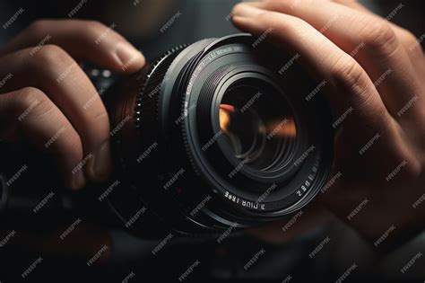 Premium Photo A Person Adjusting The Focus On A Camera Lens Generative Ai