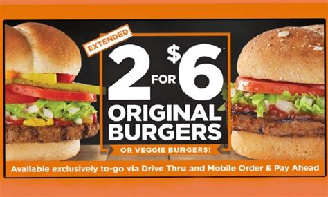 2 FOR $6 Original Burger-Veggie Burger at Harvey's