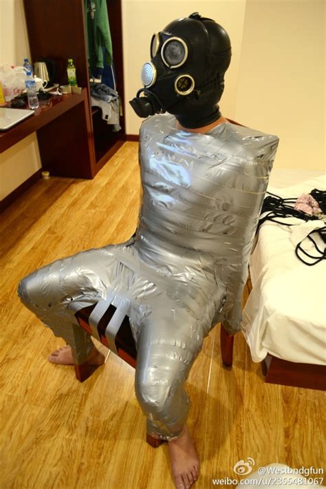Gas Mask And Swim Cap Chair Mummy Breathplay Gay Bondage And Breath Control