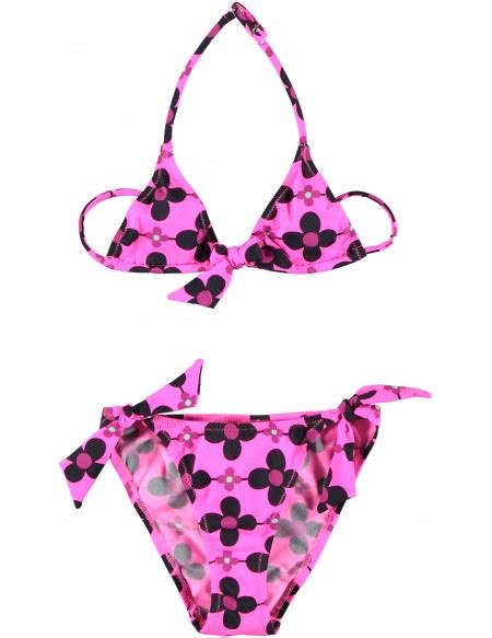 Mädchen Badeanzug Bikini Set 2 Teilig Kinder Bademode Blumen Princesse Ilou Farbe Pink Größe 4 J