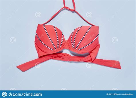 A Red Bikini Bodysuit With A Red Tie Stock Photo Image Of Color Accessory