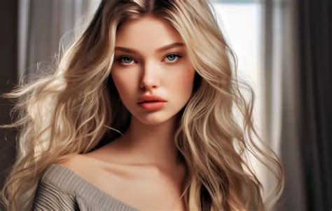 Wallpaper Look Girl Portrait Blonde Ai Art Neural Network For Mobile And Desktop Section