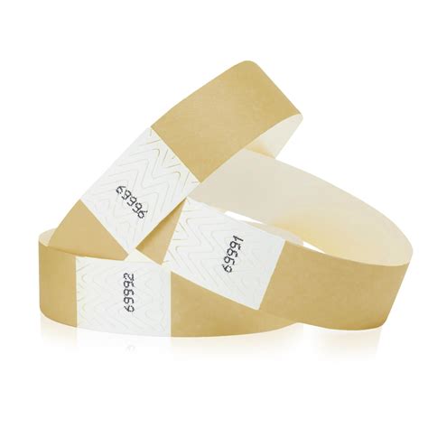 Snapklik.com : WristCo Tyvek Metallic Gold Wristbands For Events 1,000