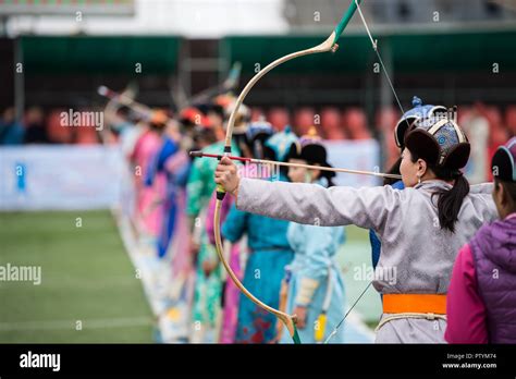 Naadam Festival Mongolia Archery Mongolian Women In Traditional