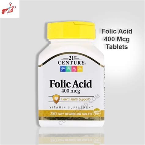 21st Century Folic Acid 400 Mcg Tablets Cut Price BD