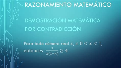 Demostración por contradicción de una proposición matemática YouTube