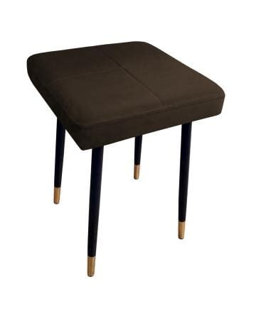 Taboret Square Mg Velvet Bordowy Na Metalowych Nogach Mirat