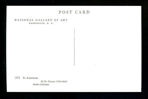 Art Paintings Postcard El Greco St Ildefonso National Gallery Of Art D