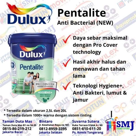 Promo Cat Tembok Interior Dulux Pentalite Antibacterial Tinting