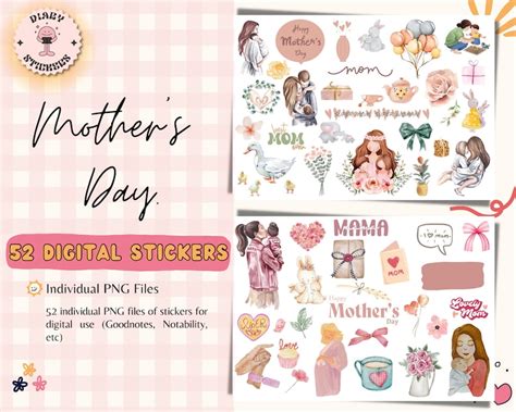 Mothers Day Digital Stickers Digital Stickers For Planners Mothers