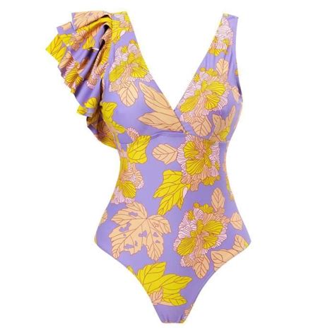 Maillot de Bain femme Bohème Nouvelle Mode élégant Sexy bikini Glamour 1 Violet