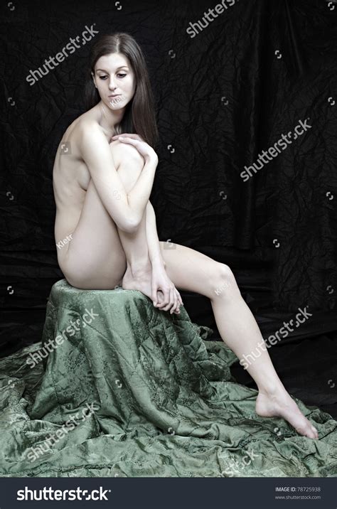 Naked Beautiful Woman Posing On Black Stock Photo 78725938 Shutterstock