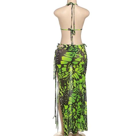 Butterfly Print Bikini Cover Up Set WoW Garments