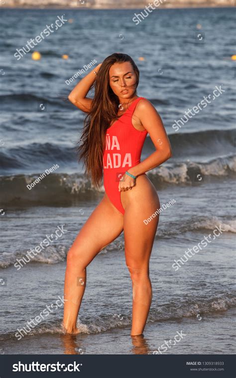 Lovely Sexy Brunette Girl Swimsuit Posing Stock Photo Shutterstock