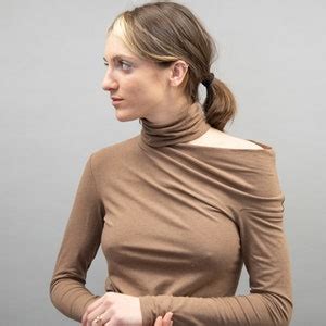 Nude Open Shoulder Blouse High Neck Top Asymmetrical Cut Blouse Comfortable Stylish Shirt Casual