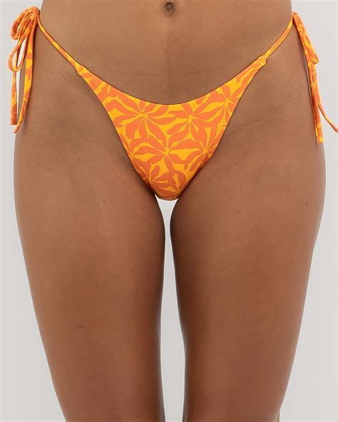 Shop Rhythm Allegra Tie Side High Cut Bikini Bottom In Orange Fast Shipping Easy Returns