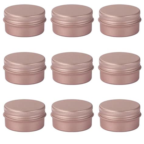 Round Aluminum Box Metal Tin Cans DIY Rose Gold Cosmetic Cream