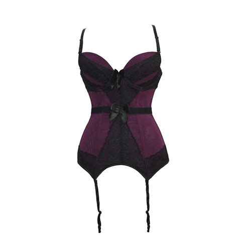 Luxalzxs Women S Bustiers Corsets Sexy Overbust Lingerie Corset Top With Garter Belt