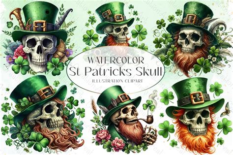 St Patricks Day Skull Sublimation Graphic By Dreamshop · Creative Fabrica