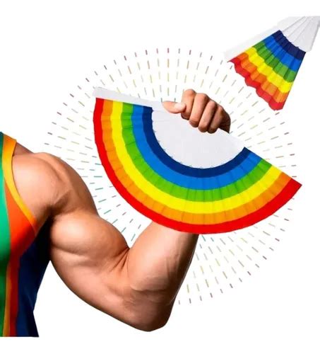 Abanico Colores Arco Ris Plastico Lgbt Orgullo Gay Mercadolibre