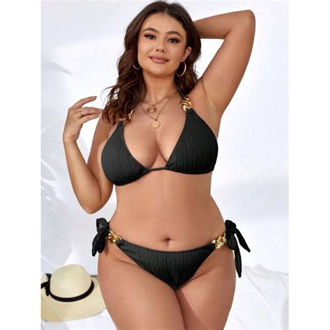 Plus Size Two Piece Swimsuit Bikini Set Xl Shopee Philippines