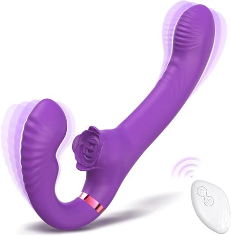 Amazon Strapless Strap On G Spot Dildo Vibrator Double Ended Wearable Stimulation With 10