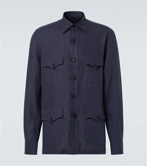 Linen Jacket In Blue Rubinacci Mytheresa
