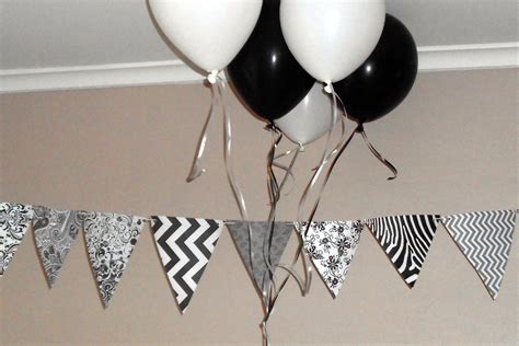 Black and White Theme Party Banner