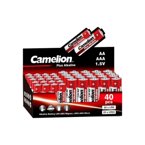 Батарейка АА/ААА - Camelion Plus Alkaline 20LR6 + 20LR03-CB (40 штук ...