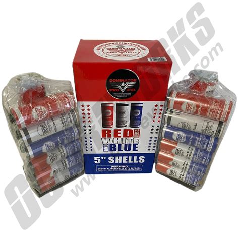 Cheap Fireworks Online Red White And Blue 5 Canister Shells 12pk