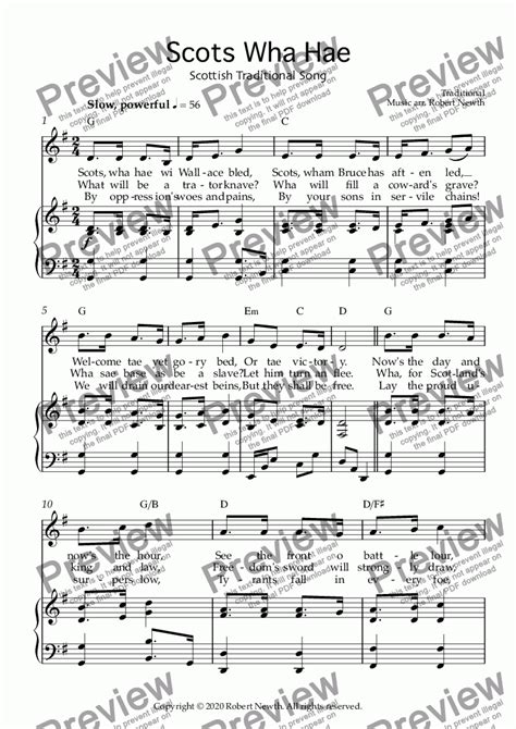 Scots Wha Hae Download Sheet Music Pdf File