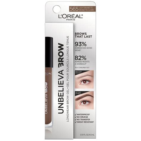 L Or Al Paris Unbelieva Brow Longwear Waterproof Tinted Brow Gel Light Brunette Shop Brow