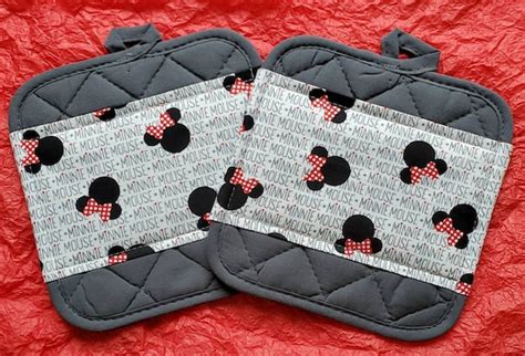 Minnie Mouse Kitchen Pot Holders Hot Pads Etsy