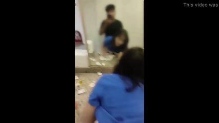 Amateur Brunette Fingered And Pounded Hard In Washroom