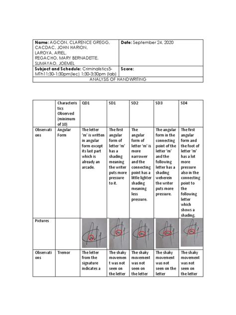 Analysis of Handwriting | PDF