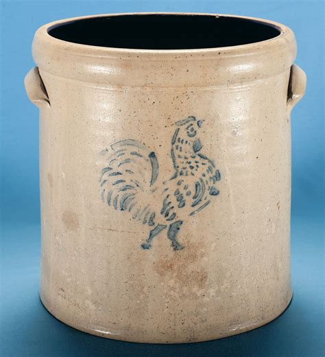 Four Gallon Salt Glaze Stoneware Crock By Ep Munson Tennessee