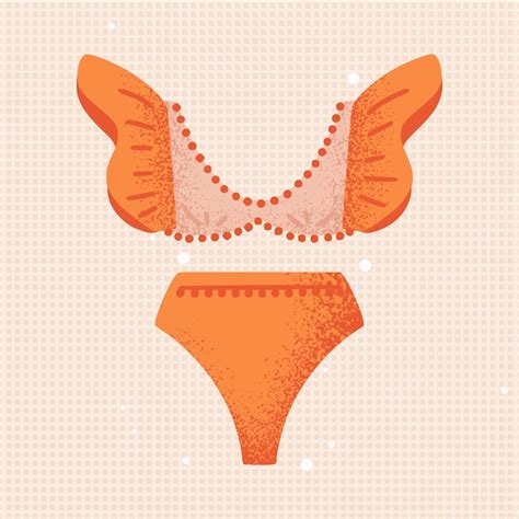 Premium Vector Two Piece Bikini Swimwear Beachwear High Waisted Bottom Bead Ruffled Sleeve