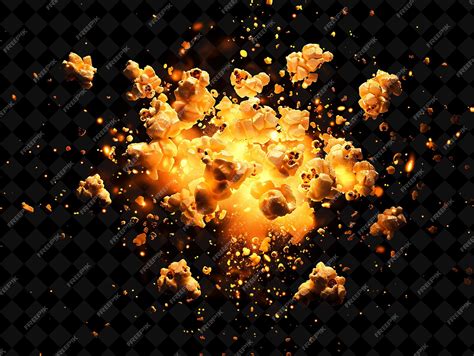 Premium PSD | Glowing caramel corn formed with shattered caramel corn