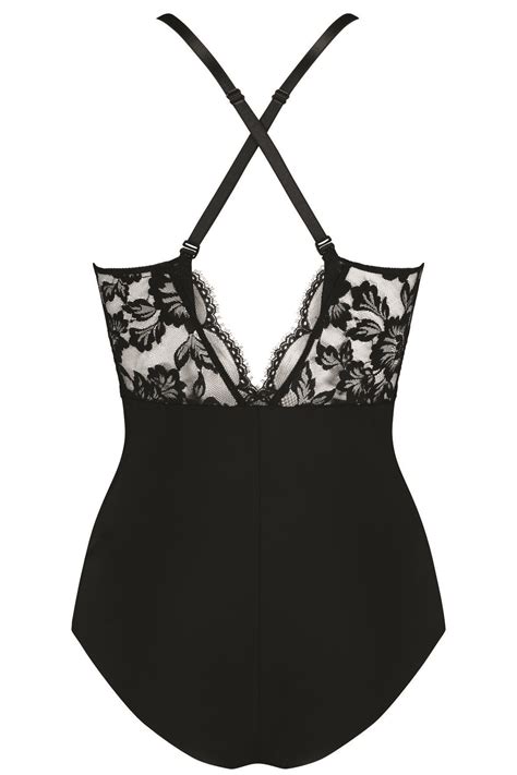 Mey Amazing Body Bodystocking Med Gennemsigtig Blonde I Sort Hos Lohse