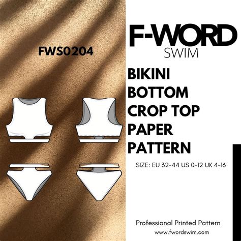 Paper Sewing Pattern Bikini Set Separates Swimwear Swimsuit All Sizes Included FWS Etsy
