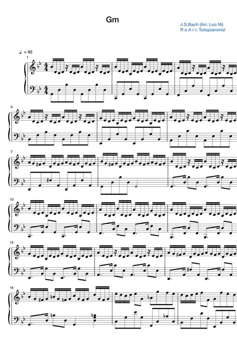 J. S. Bach (Luo Ni) - G Minor Bach (Piano Tiles 2) by Tutopianorial ...
